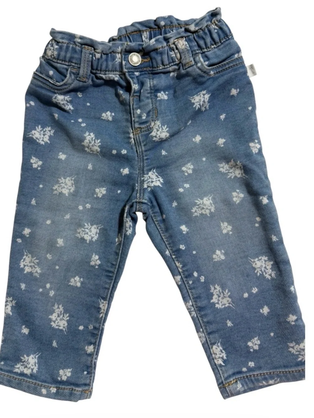 OshKosh B’gosh Baby Girl 12M 3 Piece Bundle Floral Denim Jeans Knit Sweater